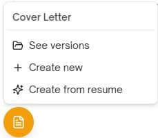 Cover letter creation based on resume